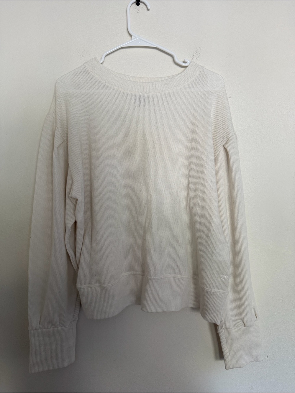 Albion Cream Ribbed Knit Pullover